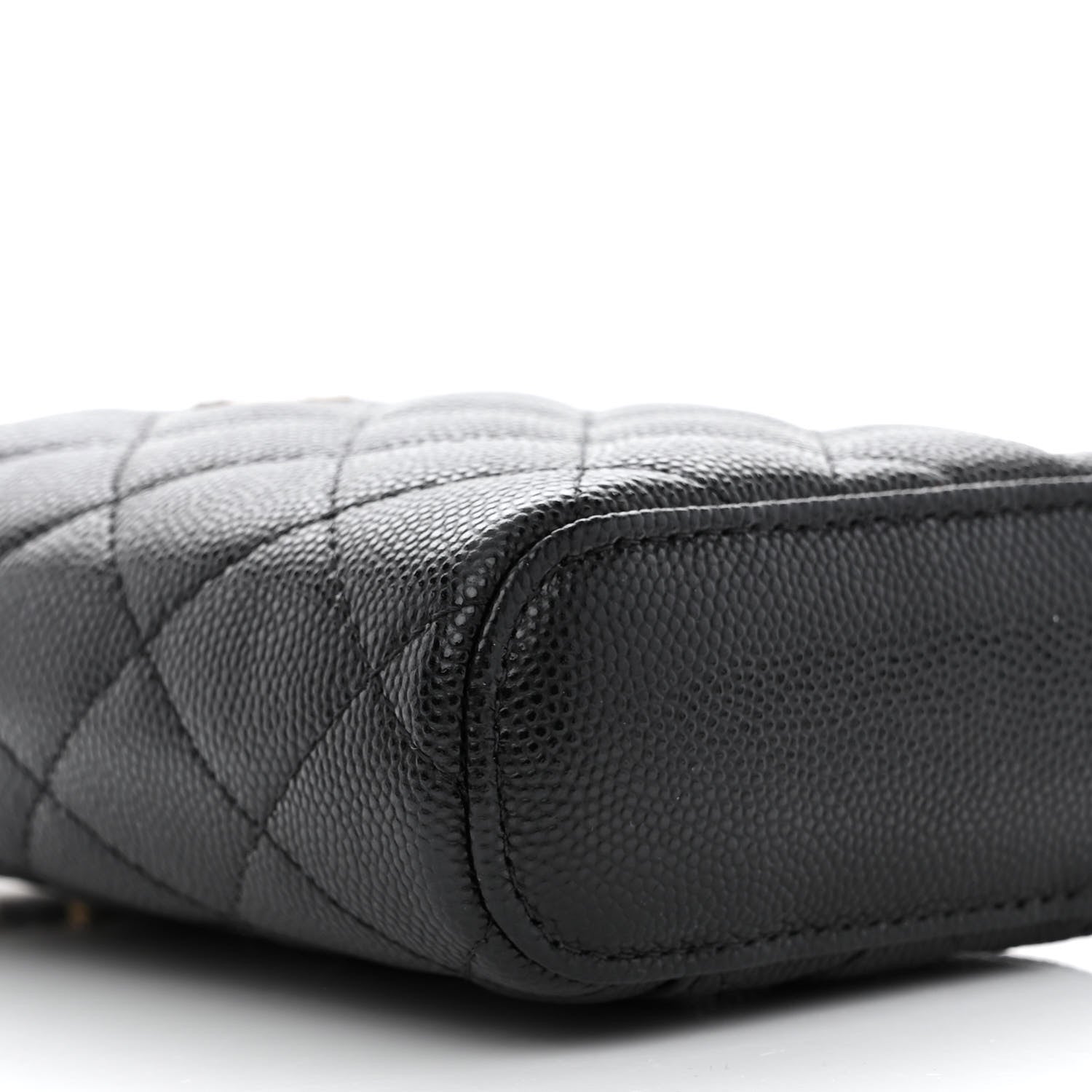 Chanel Caviar Quilted Small Vertical Coco Beauty Vanity Case With Chain Black 9 of 11