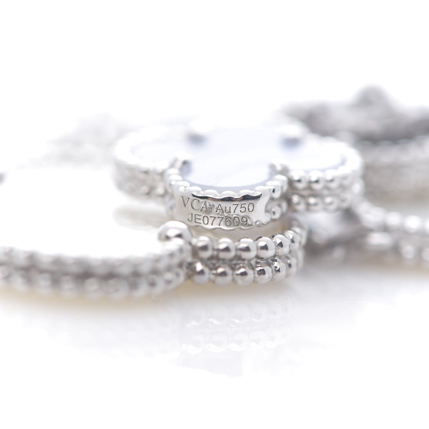 Van Cleef & Arpels 18K White Gold Chalcedony Mother of Pearl 5 Motifs Magic Alhambra Bracelet 5 of 5