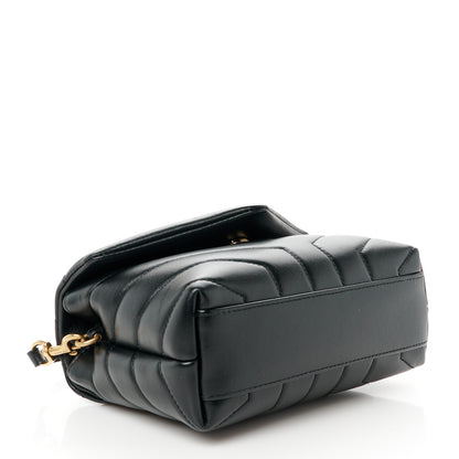 Saint Laurent Calfskin Y Quilted Monogram Toy Loulou Crossbody Bag Black 4 of 11
