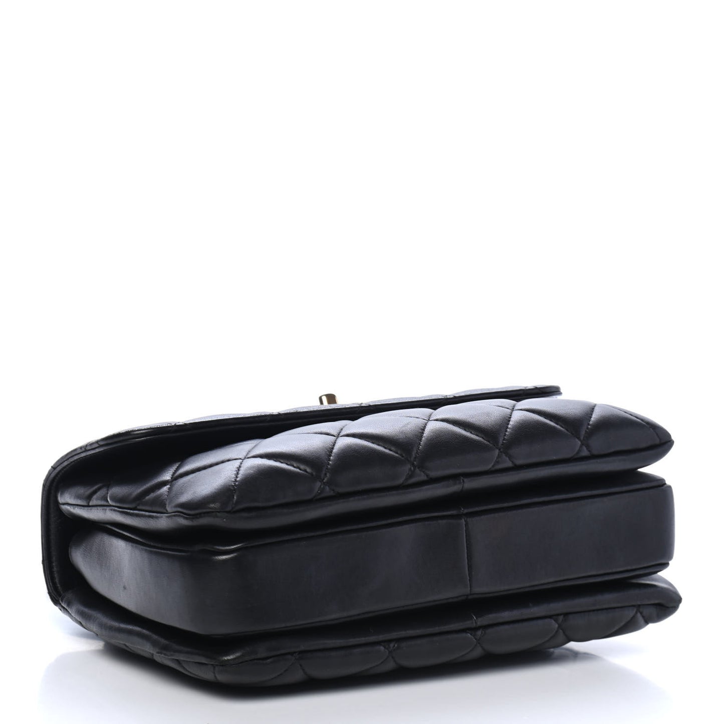 Lambskin Quilted Small Trendy CC Dual Handle Flap Bag Black