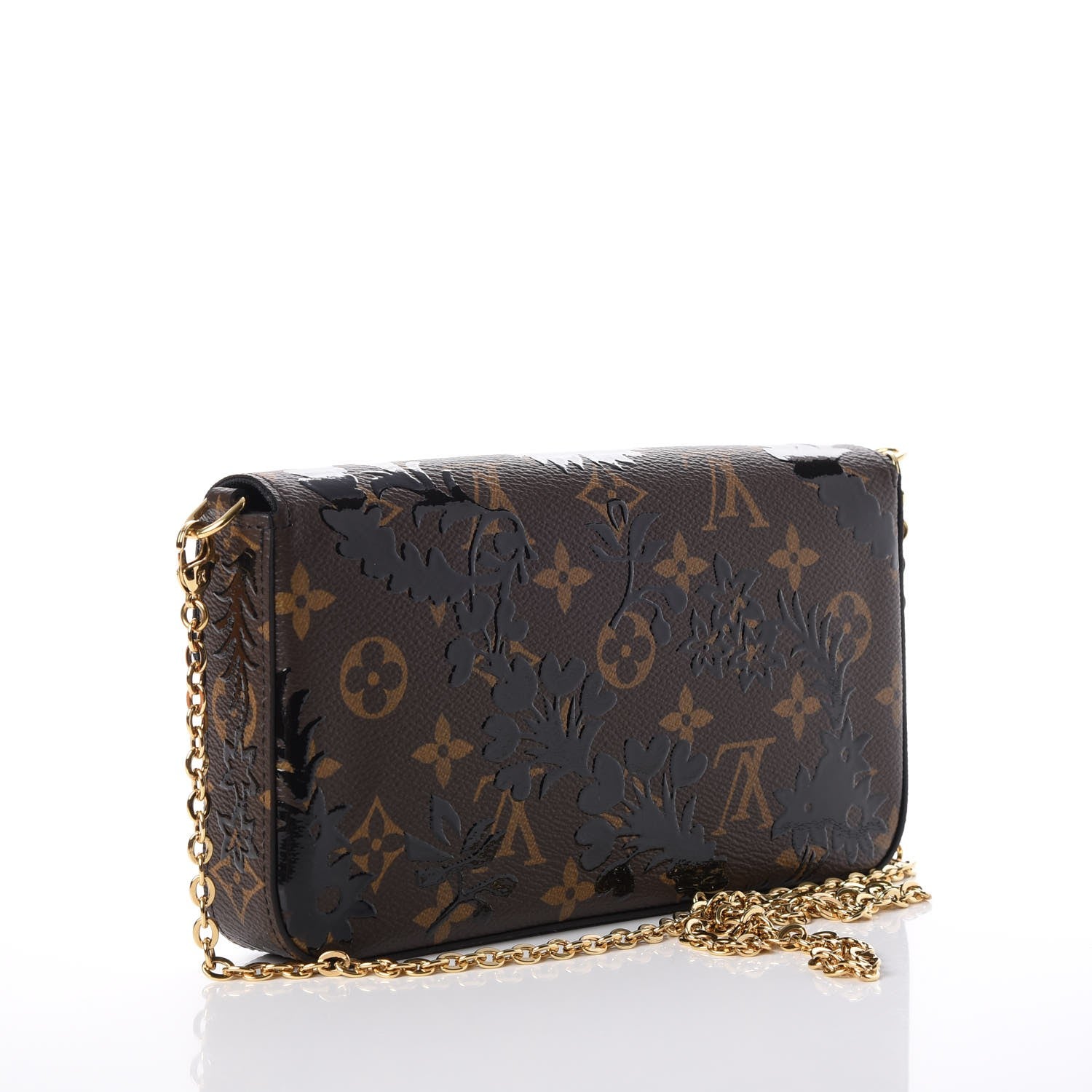 Louis Vuitton Monogram Blossom Pochette Felicie Chain Wallet Black 3 of 14