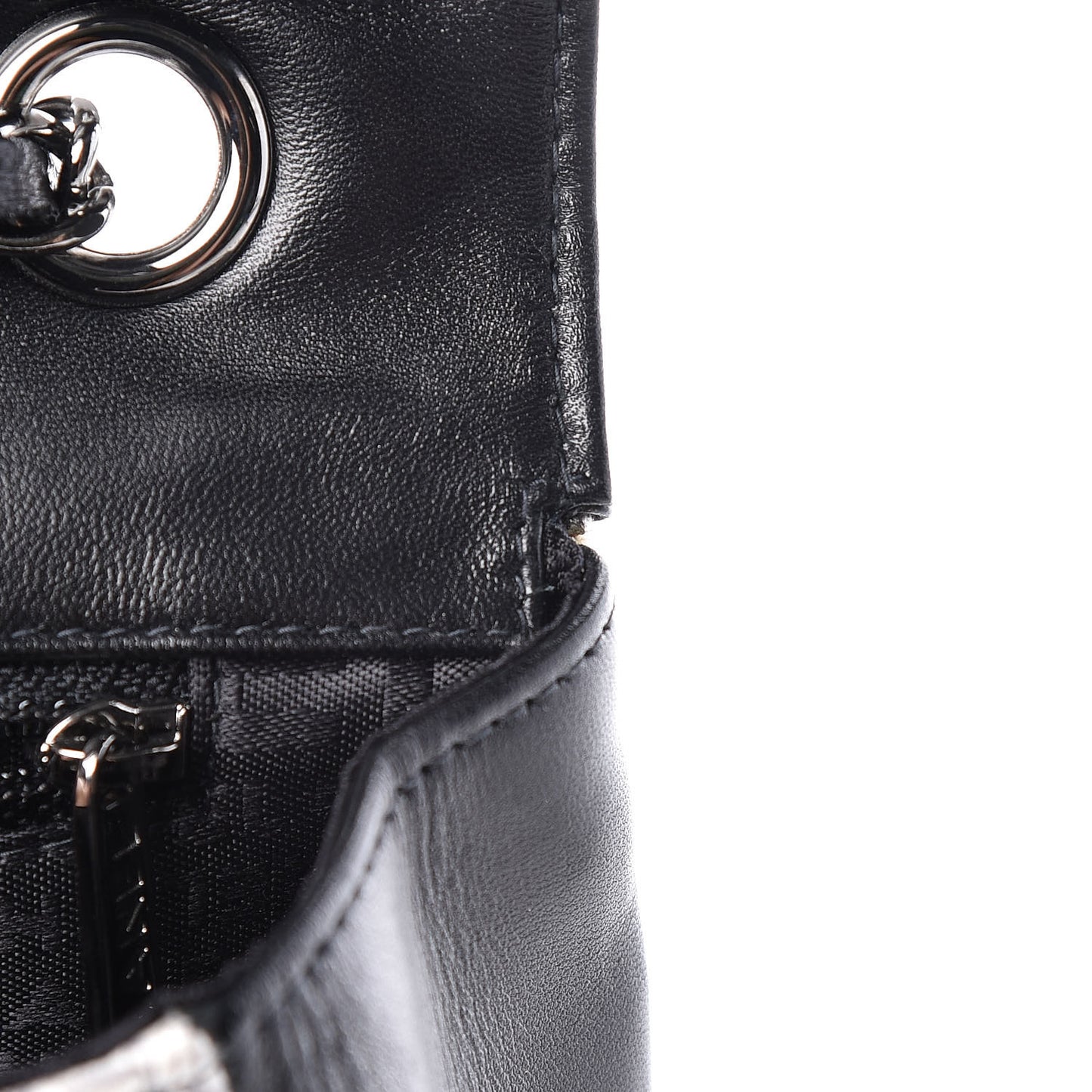 Silk Lambskin Coco Mademoiselle Scarf Flap Bag White Black