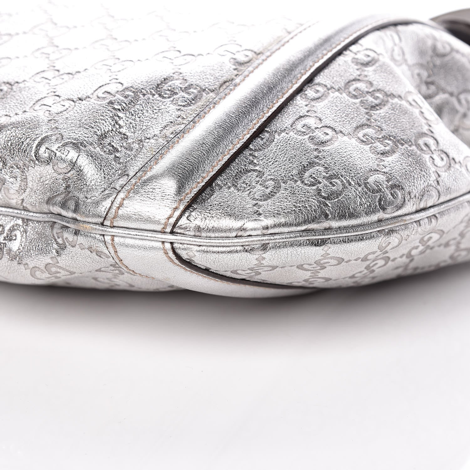 Gucci Metallic Guccissima Medium Britt Tote Silver 6 of 11