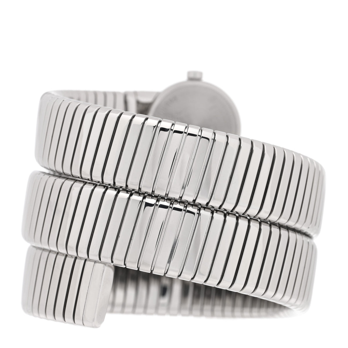 Bulgari Stainless Steel Diamond 19mm Serpenti Tubogas Double Spiral Quartz Watch  Black 2 of 3