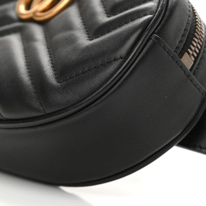 Gucci Calfskin Matelasse GG Marmont Belt Bag 85 34 Black 10 of 11