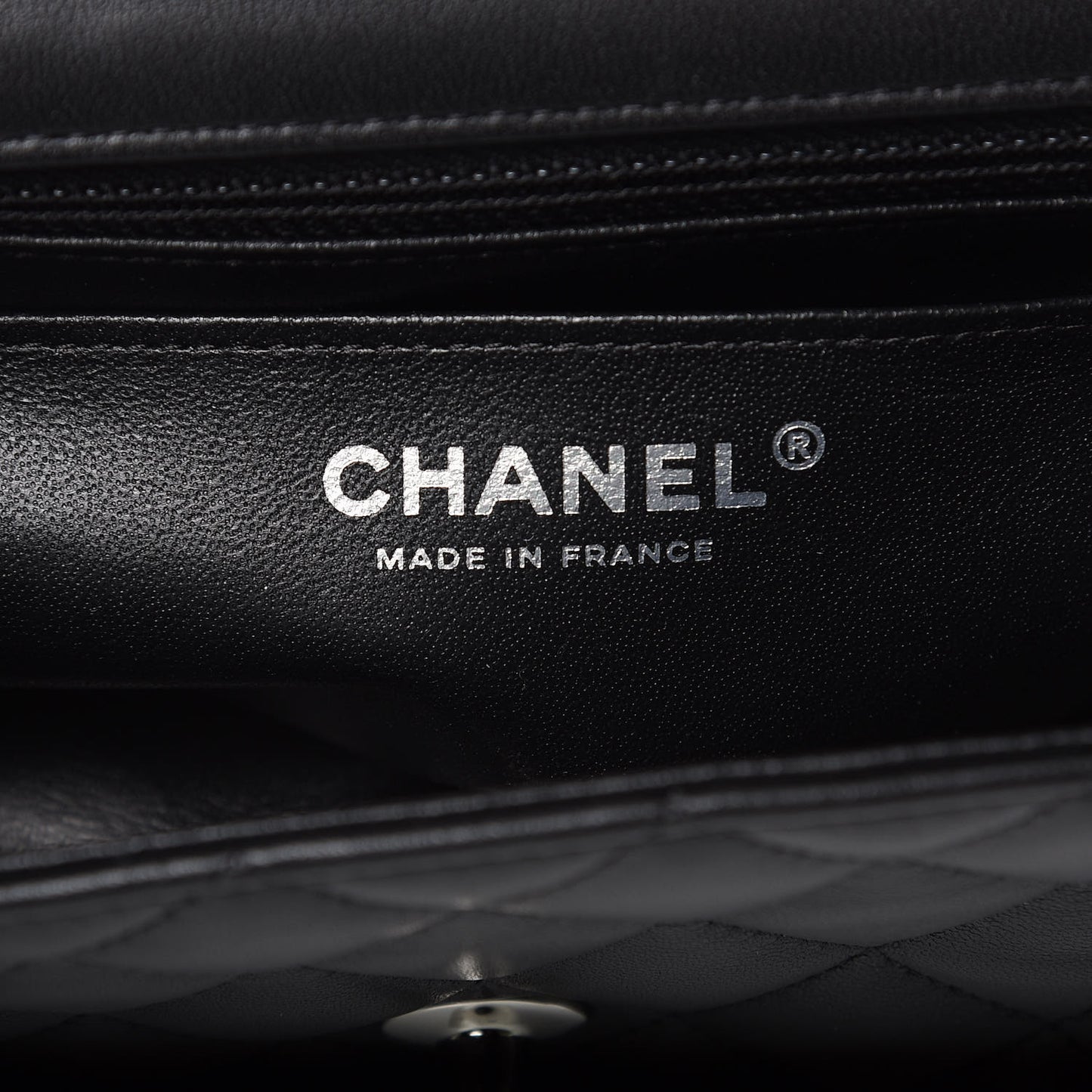 Lambskin Quilted Mini Rectangular Flap Black
