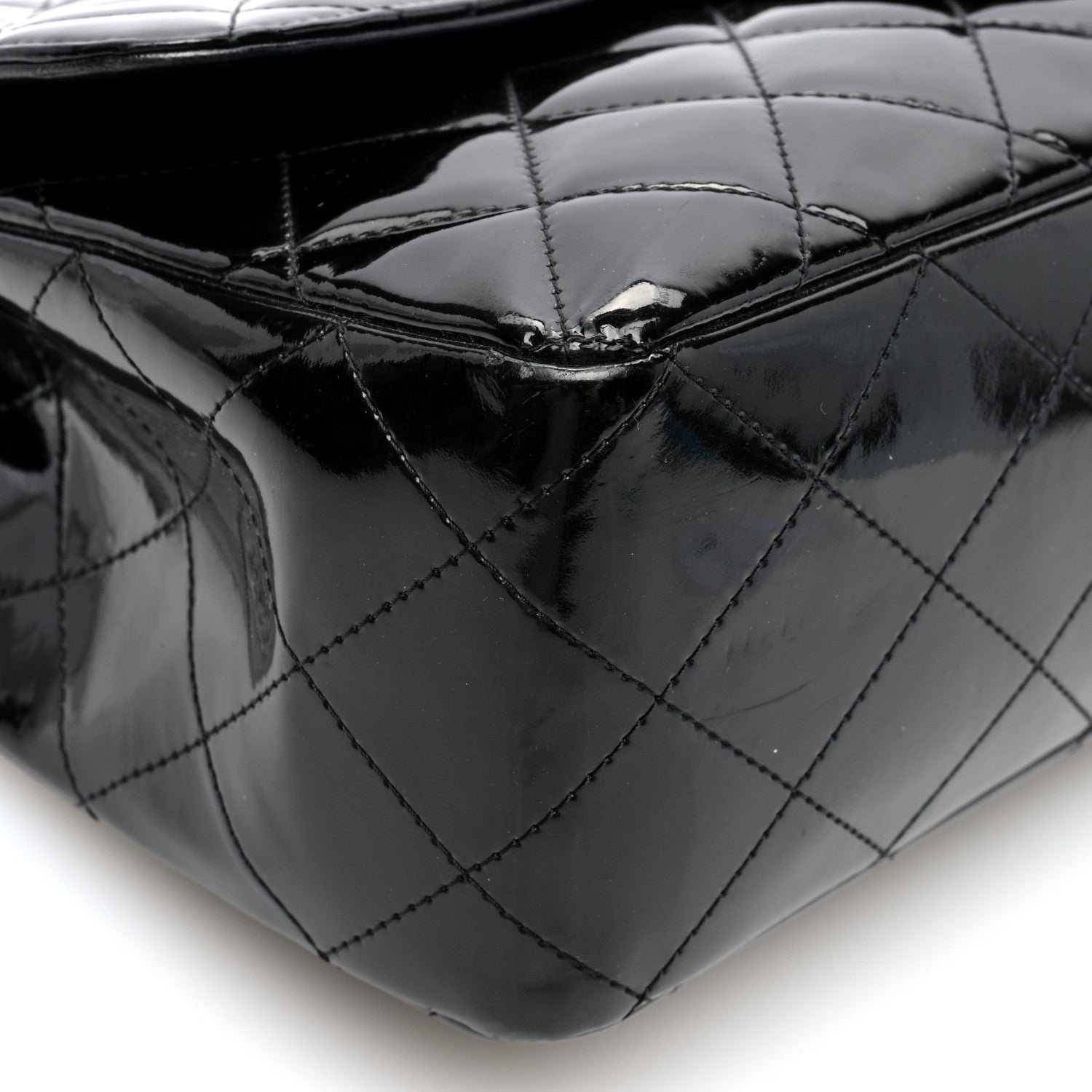Chanel Patent Quilted Jumbo Double Flap Black 9 of 10