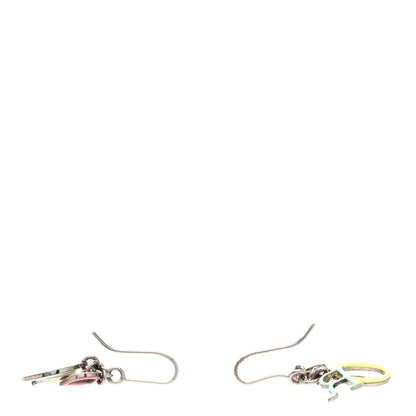 Christian Dior Metal Enamel Logo Earrings Multicolor 3 of 3