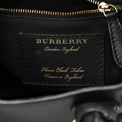 Burberry Derby Calfskin House Check Baby Banner Tote Black 6 of 19