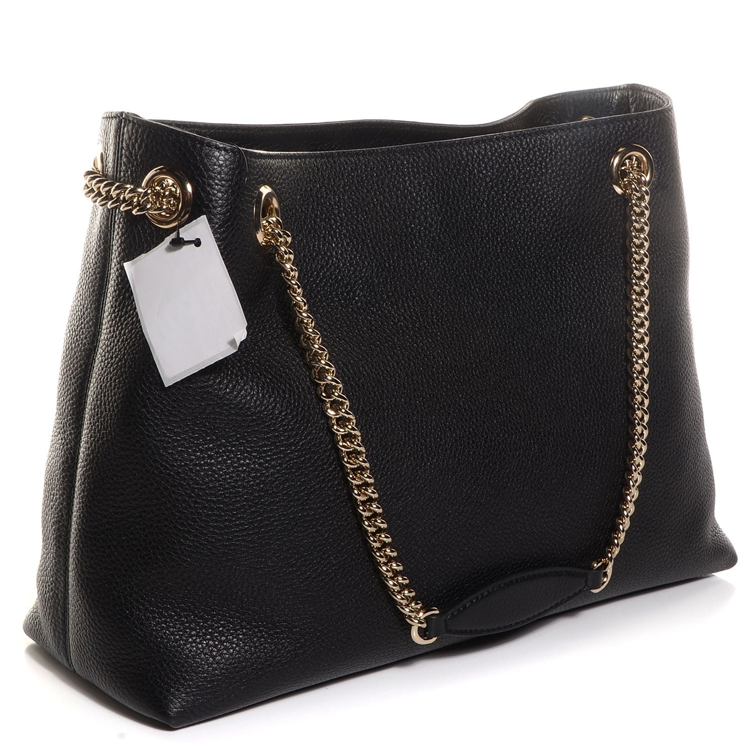 Gucci Pebbled Calfskin Medium Soho Chain Shoulder Bag Black 3 of 7