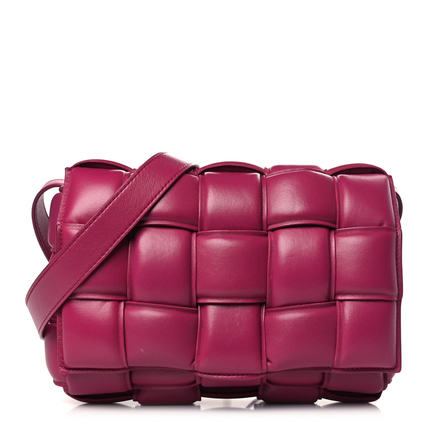 Nappa Maxi Intreccio Padded Cassette Crossbody Bag Cinnabar