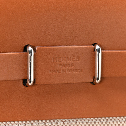 Hermes Military Toile Vache Hunter Herbag Zip Retourne 20 Ecru Beige Fauve 6 of 10