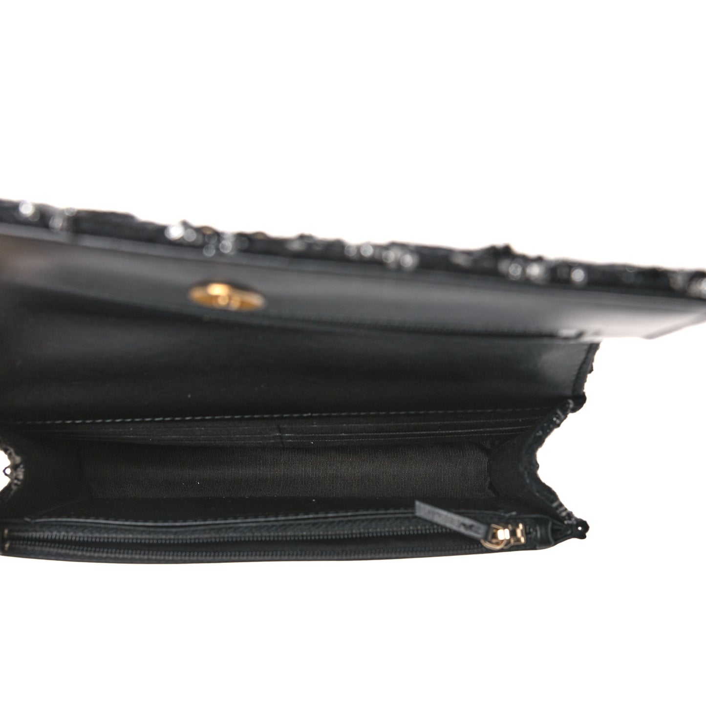 Tweed Quilted Chanel 19 Wallet On Chain WOC Black Silver Ecru