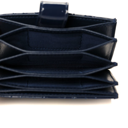 Christian Dior Patent Cannage Lady Dior 5-Gusset Card Holder Navy Blue 5 of 9