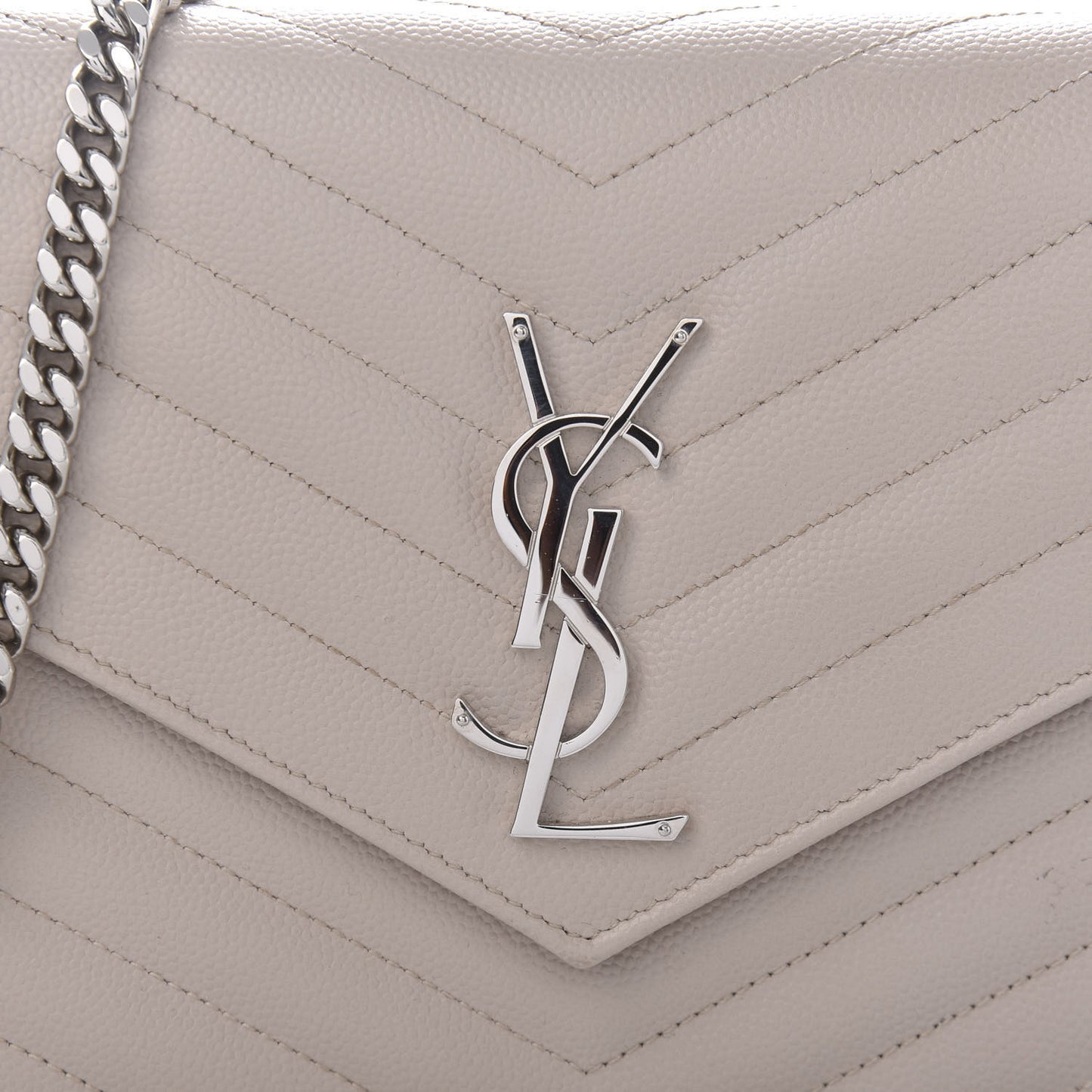 Grain De Poudre Matelasse Chevron Monogram Chain Wallet Rose Poudre