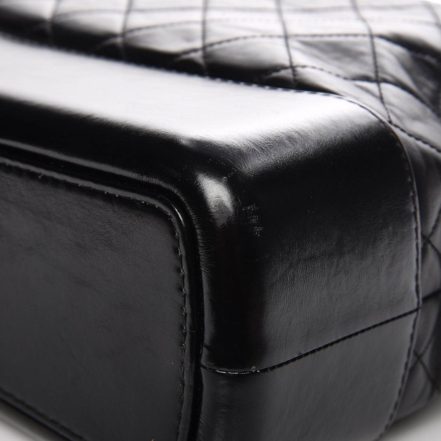 Aged Calfskin Quilted Large Gabrielle Hobo Black