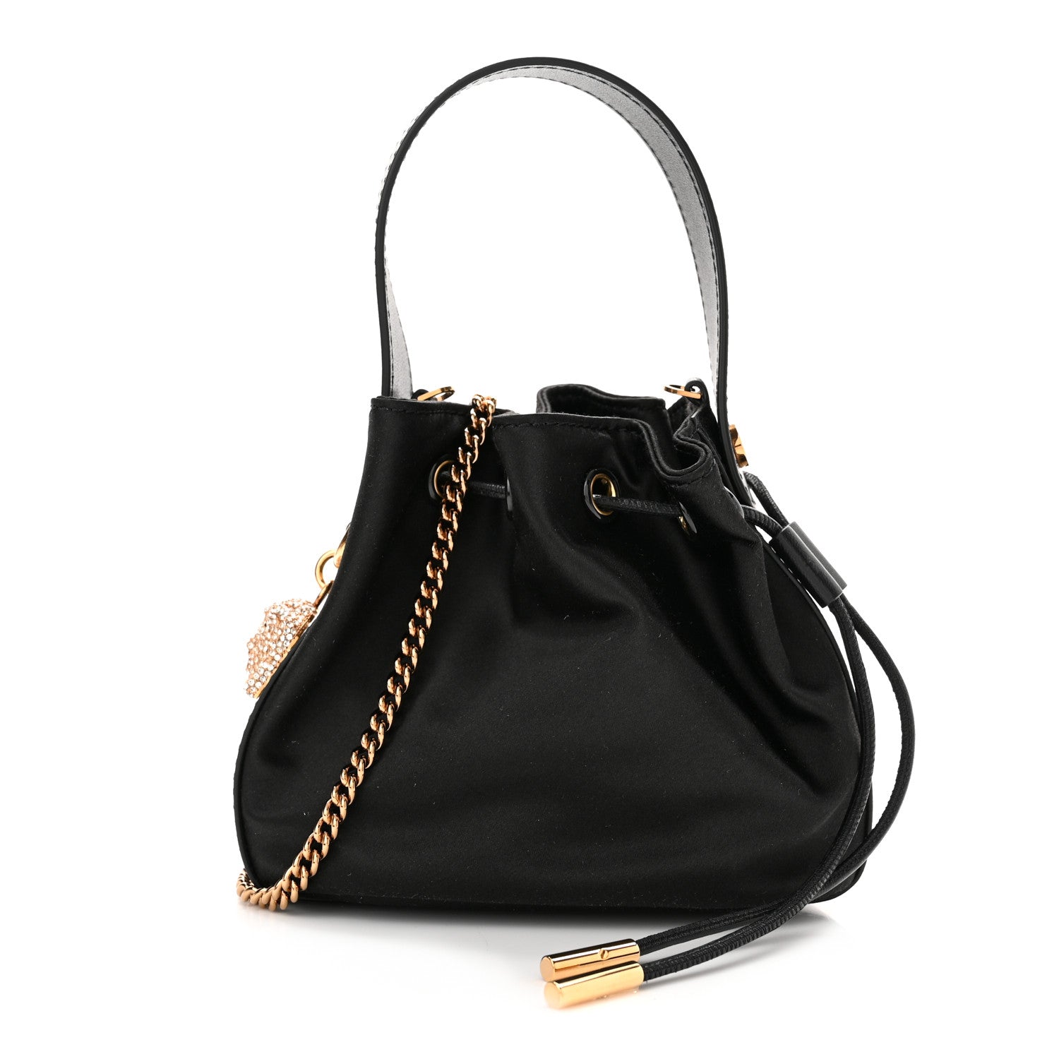 Versace Satin Medusa Drawstring Bucket Bag Black 1 of 10