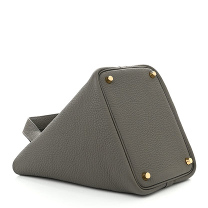 Hermes Taurillon Clemence Picotin Lock 18 PM Gris Meyer 4 of 12