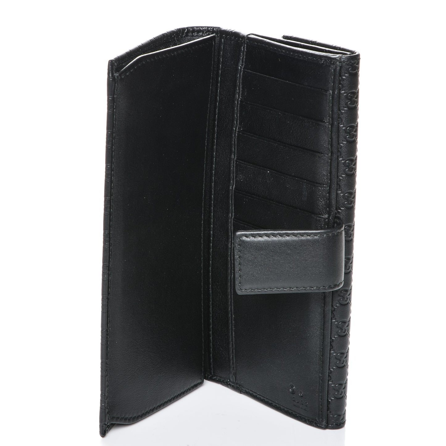 Microguccissima Continental Flap Wallet Black