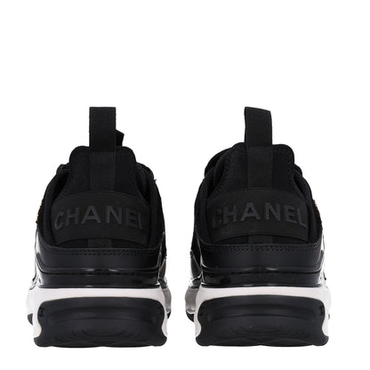 Chanel Velvet Calfskin Mixed Fibers CC Sneakers 36.5 Black 6 of 11