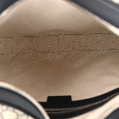 Gucci GG Supreme Monogram Textured Calfskin Web Large Attache Shoulder Bag Beige Blue 5 of 11