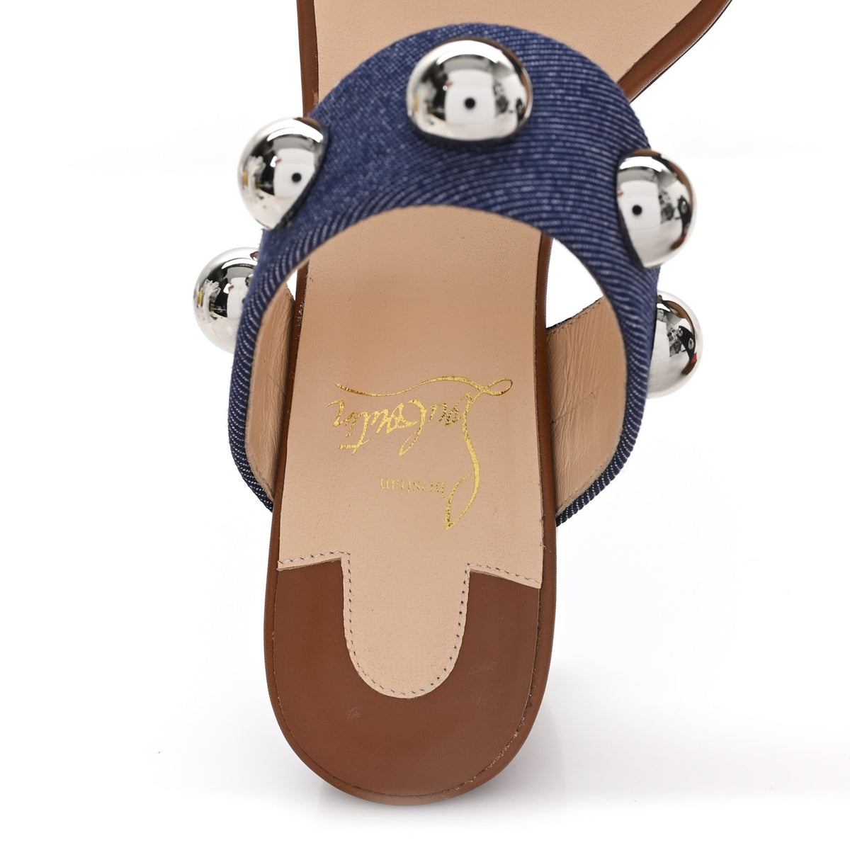 Denim Studded Simple Billie 55 Sandal 36.5 Blue