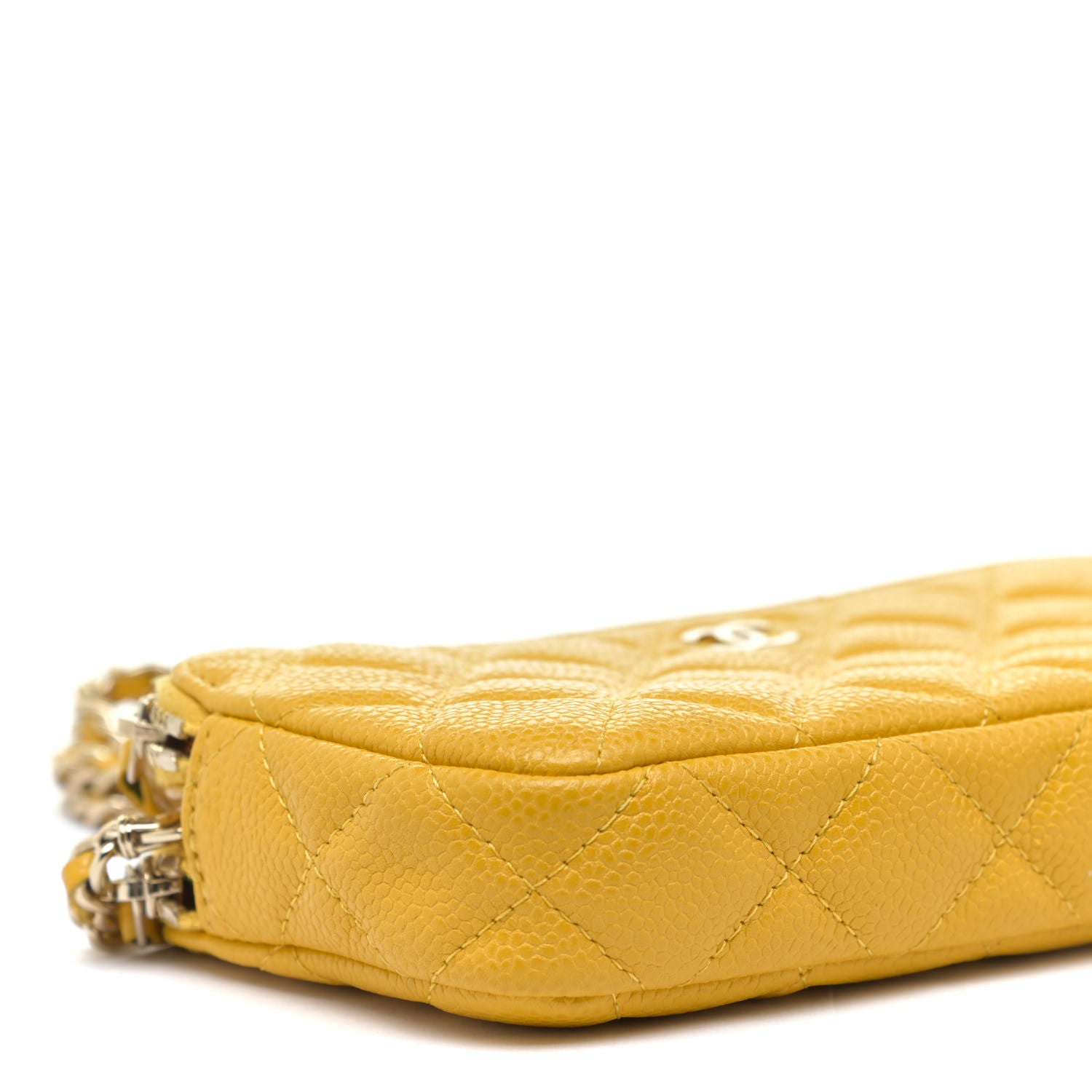 Chanel Caviar Quilted Small Clutch With Chain Yellow 9 of 19