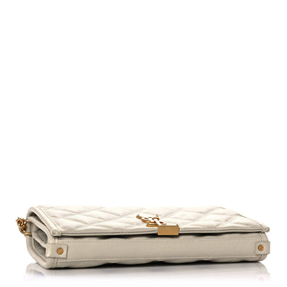 Saint Laurent Lambskin Diamond Quilted Becky Chain Wallet Blanc Vintage 4 of 13