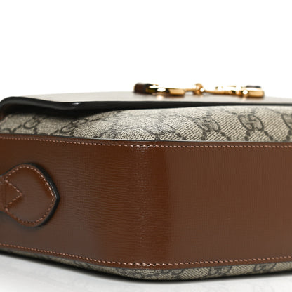 Gucci GG Supreme Monogram Small Horsebit 1955 Shoulder Bag Beige Brown Sugar 10 of 14