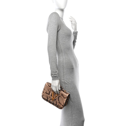 Versace Snakeskin Virtus Top Handle Shoulder Bag Beige 2 of 9