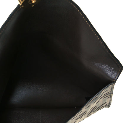 Fendi Vitello Soft F is Fendi Bi-Color FF 1974 Embossed Envelope Pouch Maya Black 6 of 7