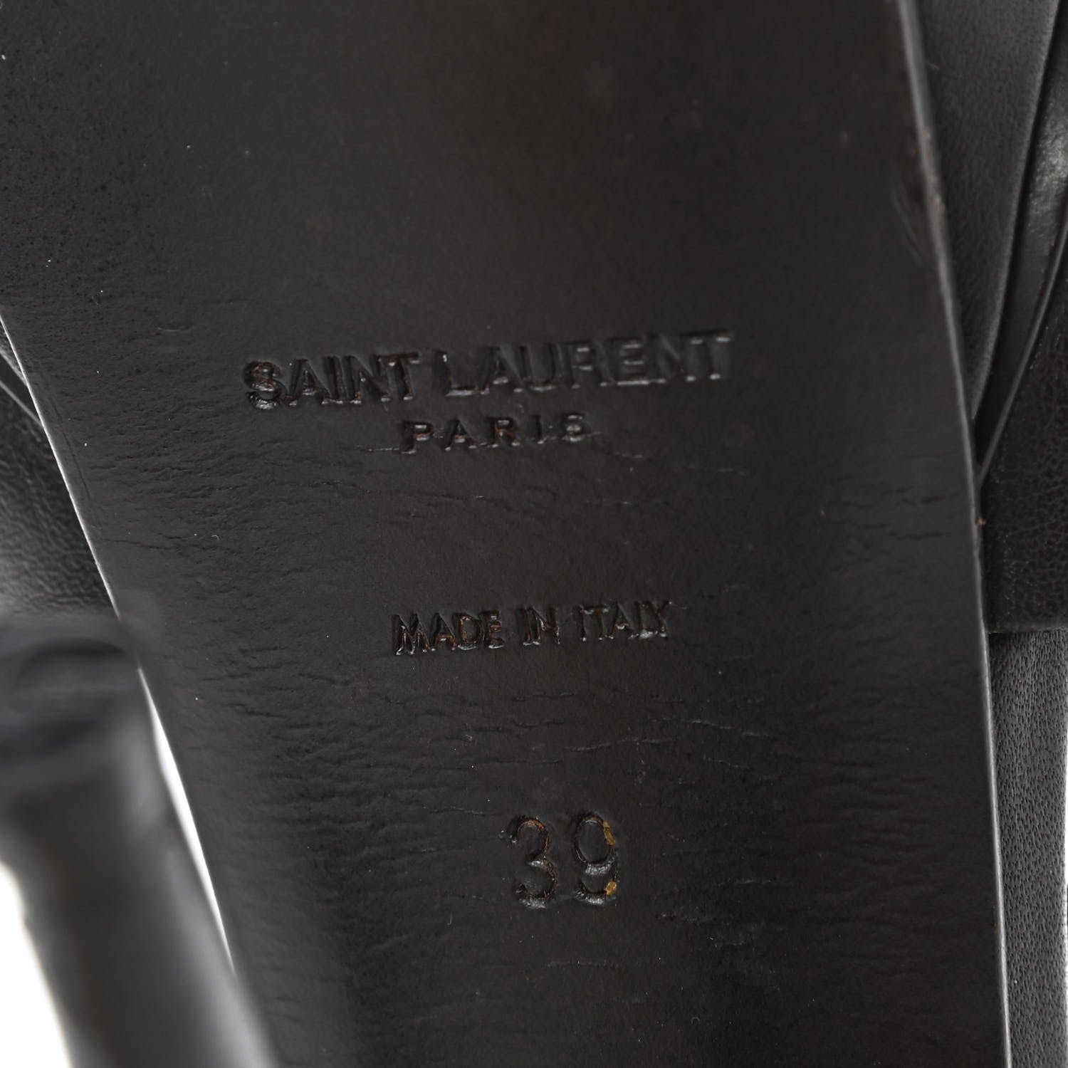 Saint Laurent Calfskin Tribute 105 Platform Sandals 39 Black 6 of 10