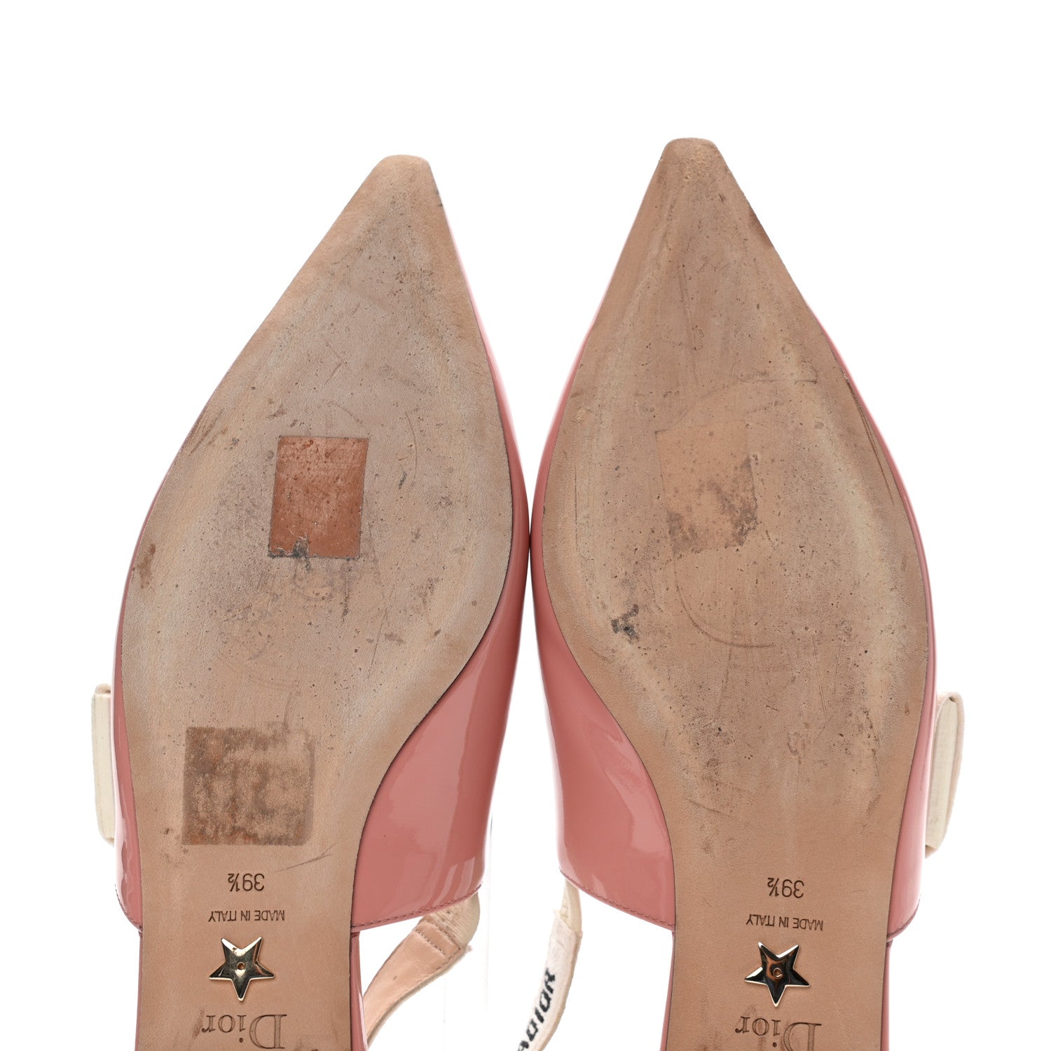 Christian Dior Patent Ribbon J'Adior Slingback Ballet Flats 39.5 Dusty Candy 9 of 9