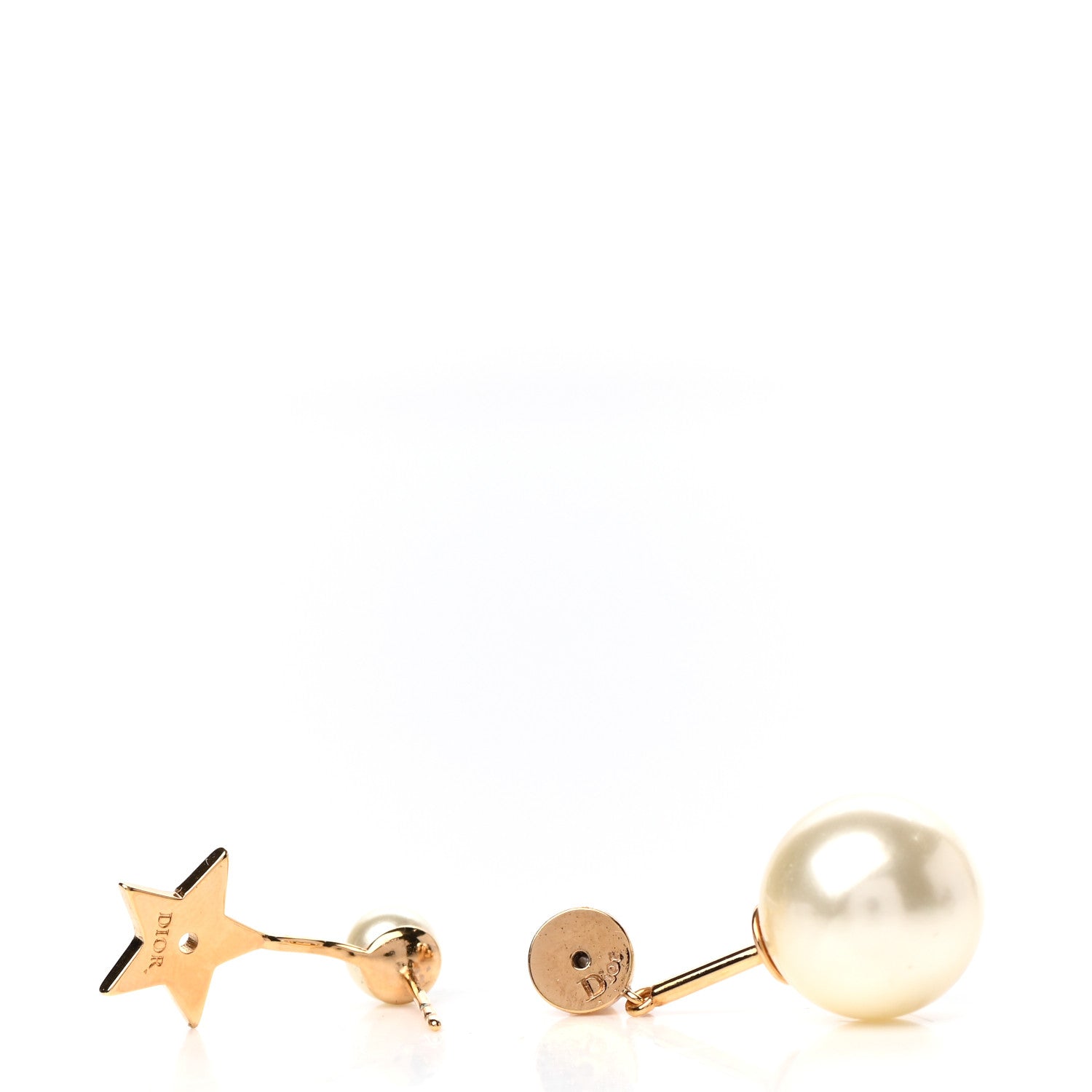 Christian Dior Pearl Strass My ABCDior Tribale Star Earring Aged Gold 3 of 5
