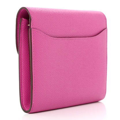 Hermes Epsom Enamel Constance Short Wallet Magnolia Bleu Brighton 3 of 13