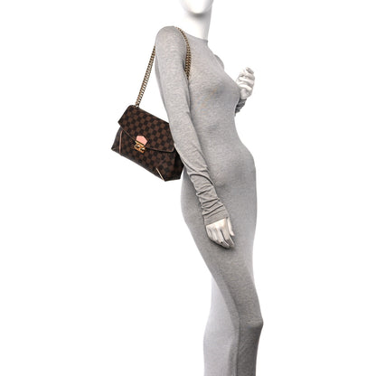 Louis Vuitton Damier Ebene Caissa Clutch Rose Ballerine 2 of 9