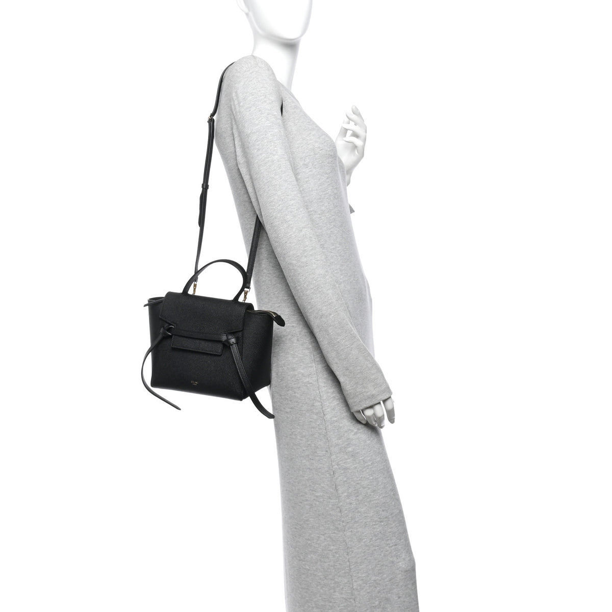 Celine Grained Calfskin Nano Belt Bag Black 2 of 13