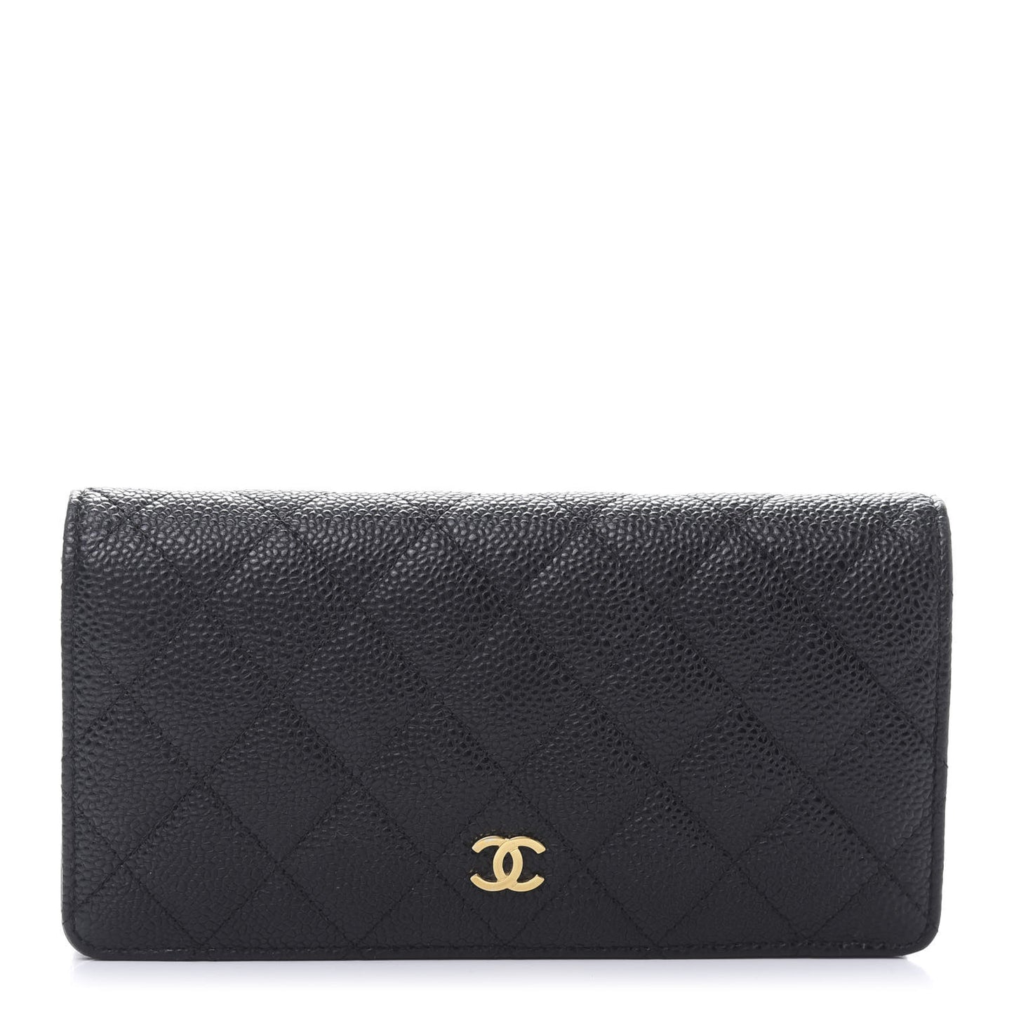 Caviar Quilted Yen Wallet Black