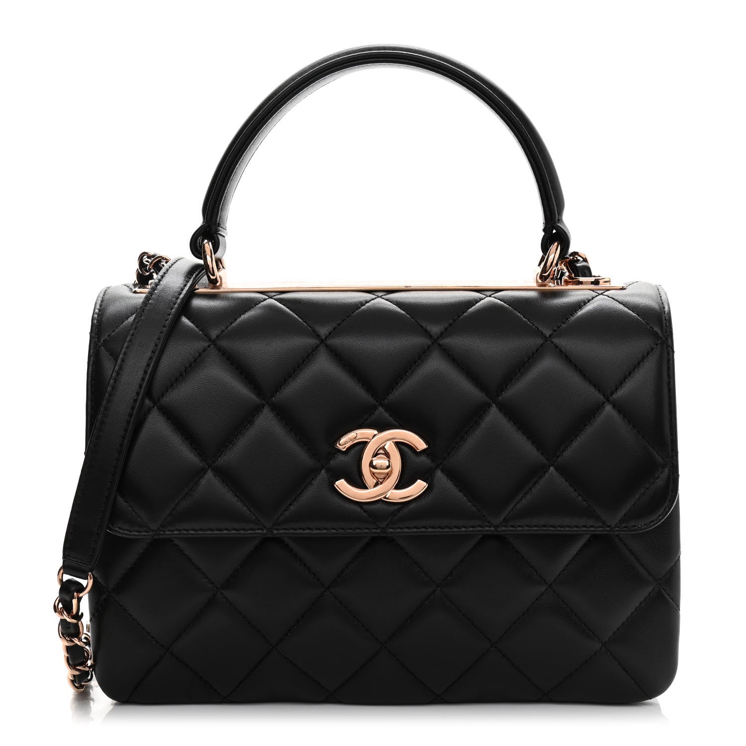Chanel Lambskin Quilted Small Trendy CC Dual Handle Flap Bag Black 1 of 11