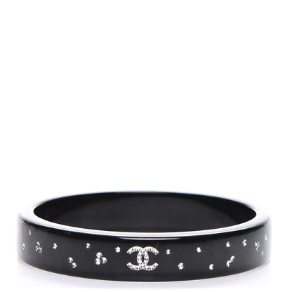 Chanel Resin Crystal CC Bangle Black 1 of 4
