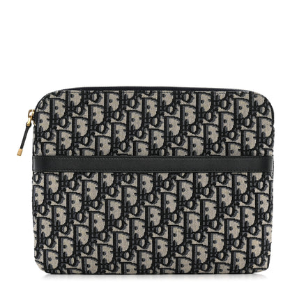 Christian Dior Oblique Pouch Clutch Blue 1 of 8