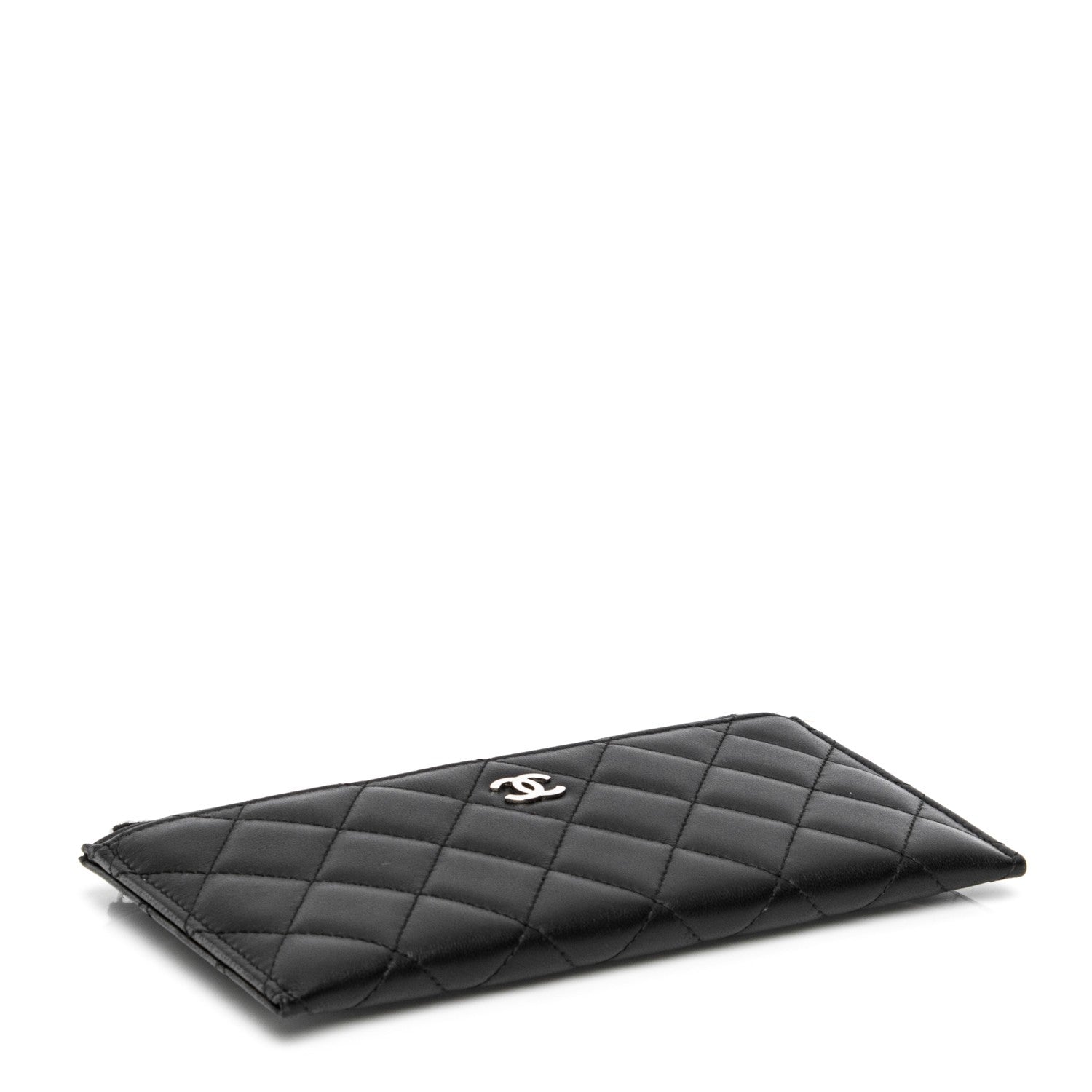 Chanel Lambskin Quilted Zip Pouch Black 4 of 7