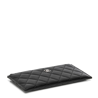 Chanel Lambskin Quilted Zip Pouch Black 4 of 7