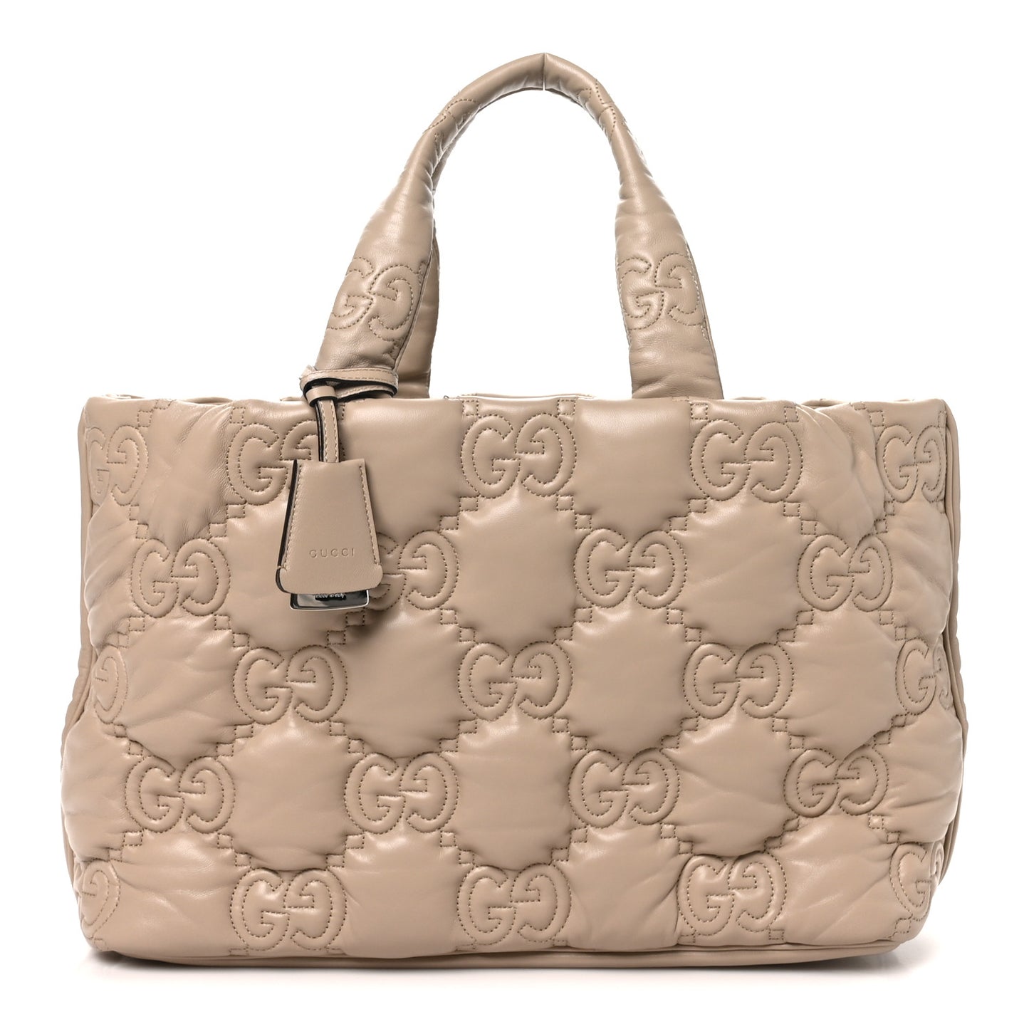 Calfskin GG Matelasse Large Tote Beige