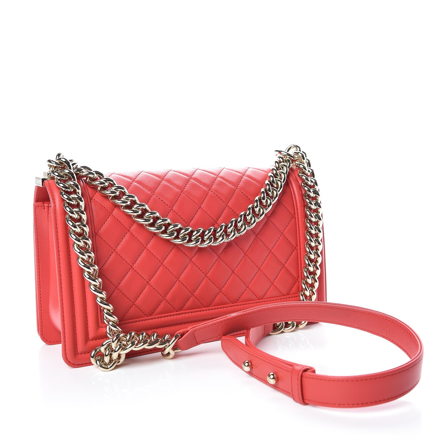 Chanel Lambskin Quilted Medium Boy Flap Red 3 of 9