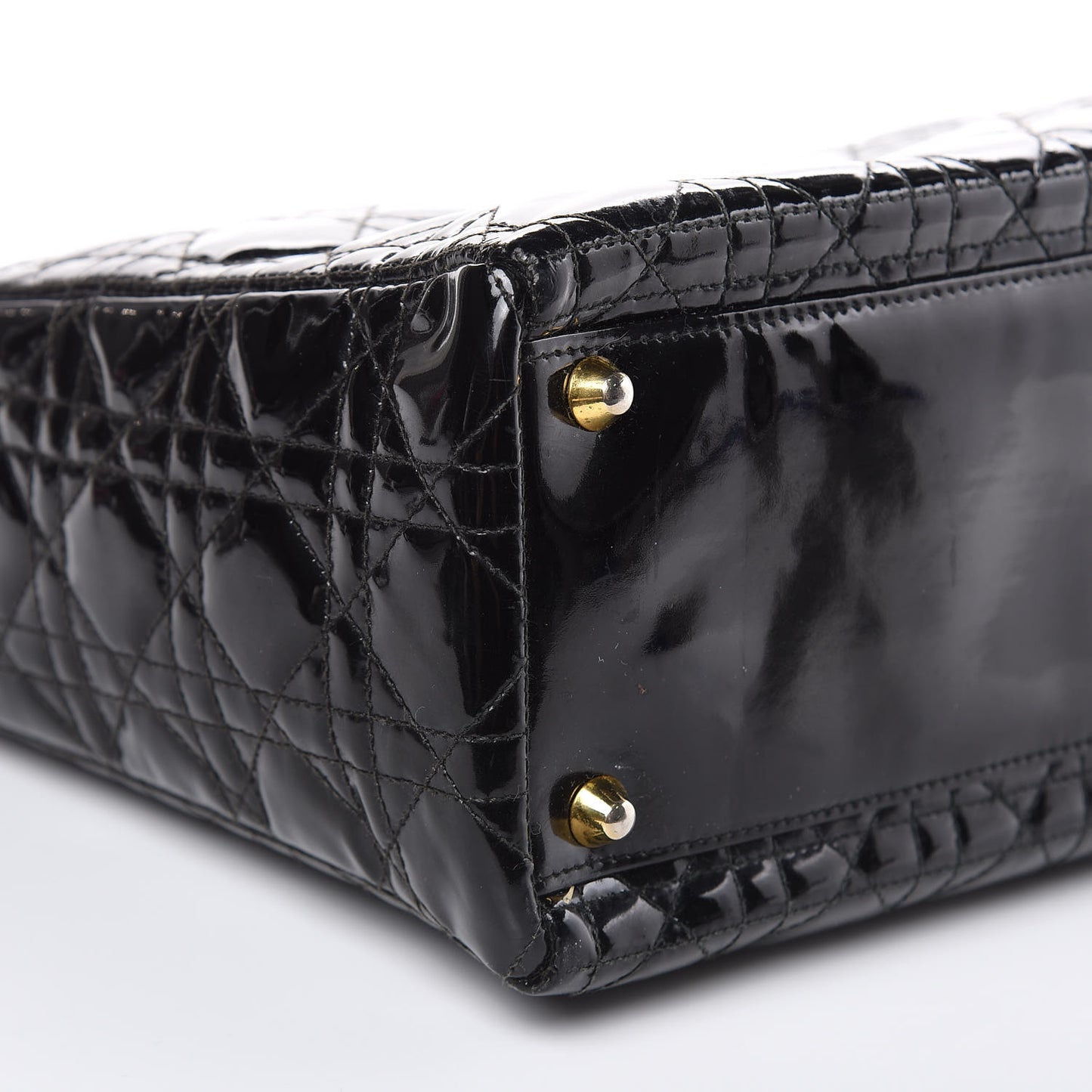 Patent Cannage Large Lady Dior Black