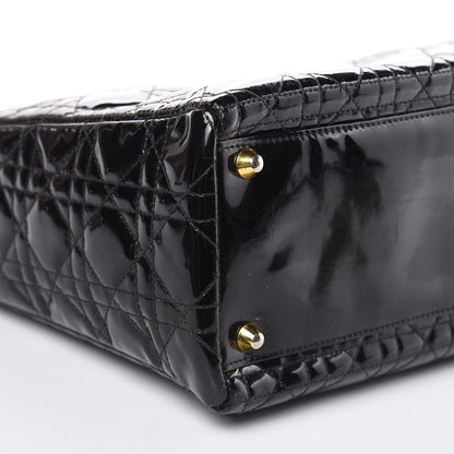 Christian Dior Patent Cannage Large Lady Dior Black 8 of 16