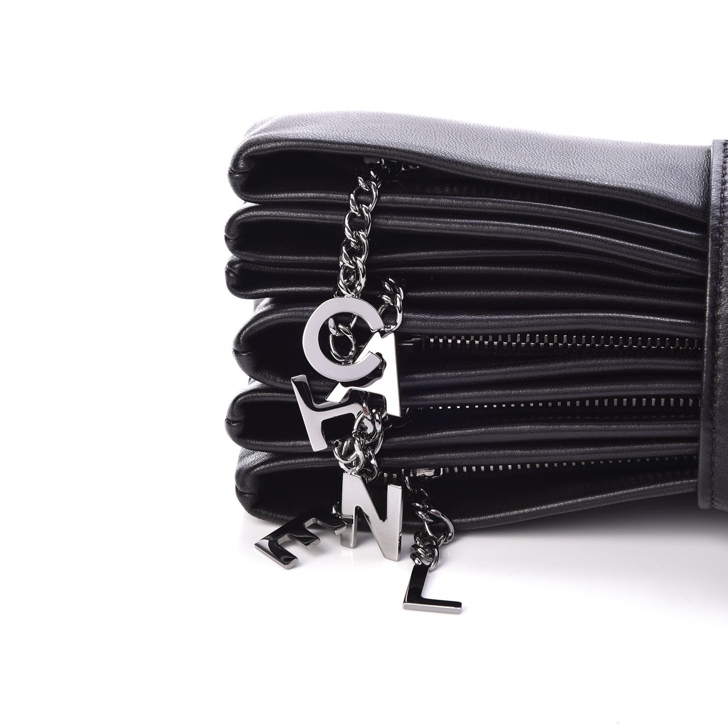 Chanel Lambskin Accordion Globe Clutch Black 8 of 8