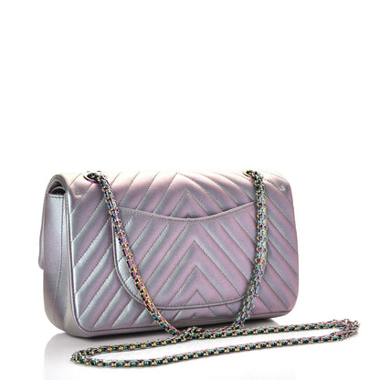 Chanel Iridescent Lambskin Chevron Quilted 2.55 Reissue 225 Flap Light Purple 4 of 9
