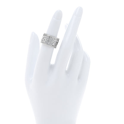 Chanel 18K White Gold Diamond Camellia Ajoure Band Ring 51 5.75 2 of 5